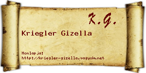 Kriegler Gizella névjegykártya